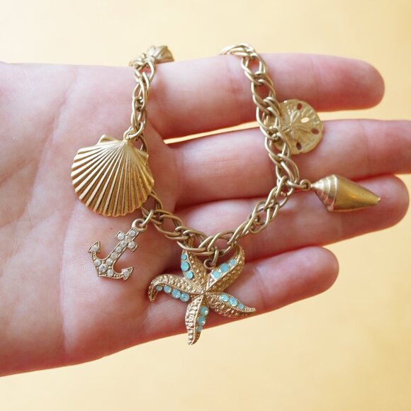 Vintage Catherine Popesco France Ocean Charm Bracelet – Starfish, Shell & Anchor - Picture 4 of 4